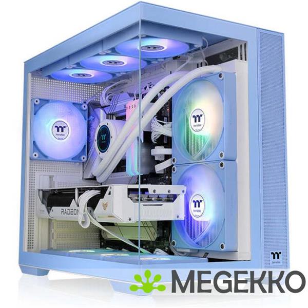 Grote foto thermaltake view 380 tg argb hydrangea blue midi tower blauw computers en software behuizingen en kasten