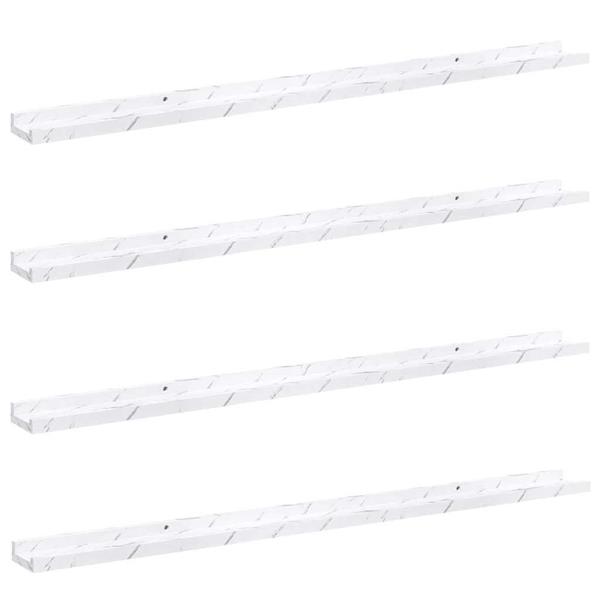 Grote foto vidaxl wandplank 4 pcs wit marmer 115 x 9 x 3 cm bewerkt hout huis en inrichting woningdecoratie