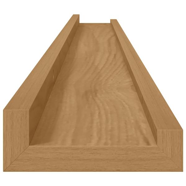 Grote foto vidaxl wandplank met plank 2 pcs bruin 100 x 9 x 3 cm bewerkt hout huis en inrichting woningdecoratie