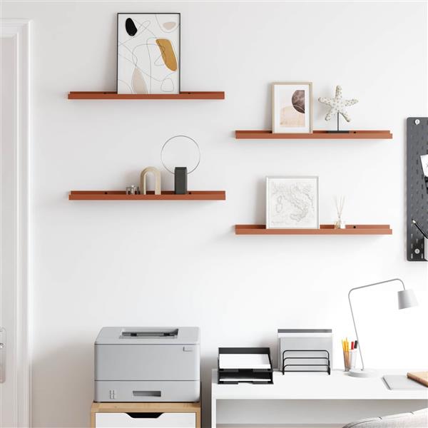 Grote foto vidaxl wandplank met plank 4 pcs rood 60 x 9 x 3 cm bewerkt hout huis en inrichting woningdecoratie