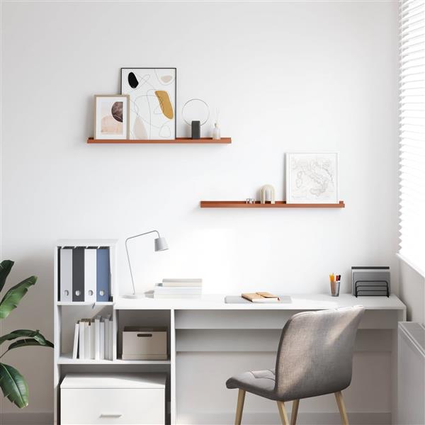 Grote foto vidaxl wandplank met plank 2 pcs rood 80 x 9 x 3 cm bewerkt hout huis en inrichting woningdecoratie