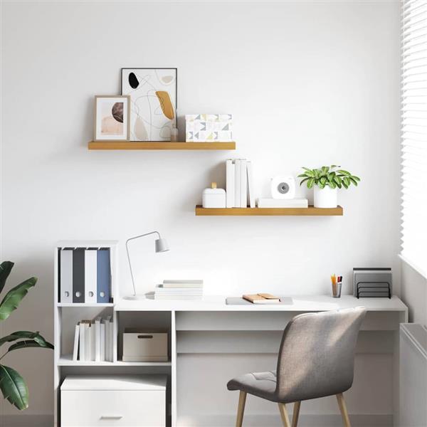 Grote foto vidaxl wandplank met opslag 2 pcs beige 90 x 23 5 x 4 cm bewerkt hout huis en inrichting woningdecoratie