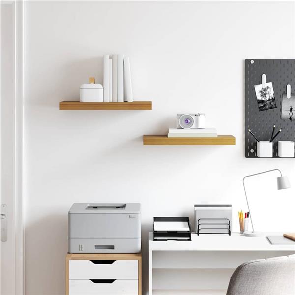 Grote foto vidaxl wandplank met opslag 2 pcs beige 50 x 23 x 4 cm bewerkt hout huis en inrichting woningdecoratie