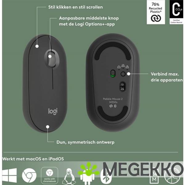 Grote foto logitech pebble 2 m350s zwart computers en software overige computers en software