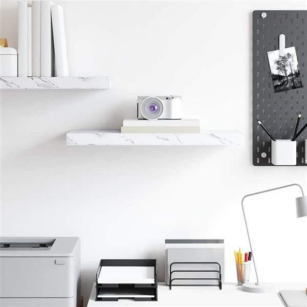 Grote foto vidaxl wandplank wandgemonteerd wit marmer 50 x 23 x 4 cm bewerkt hout huis en inrichting woningdecoratie