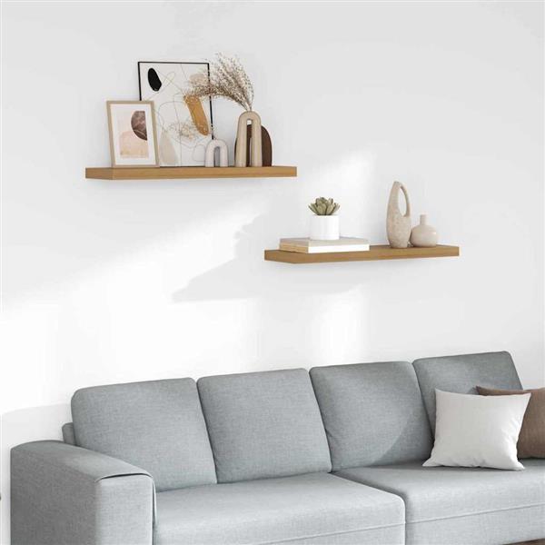 Grote foto vidaxl wandplank met opslag 2 pcs bruin 90 x 23 5 x 4 cm bewerkt hout huis en inrichting woningdecoratie