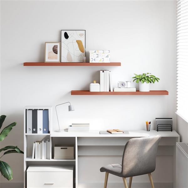 Grote foto vidaxl wandplank met opslag 2 pcs rood 120 x 23 5 x 4 cm bewerkt hout huis en inrichting woningdecoratie