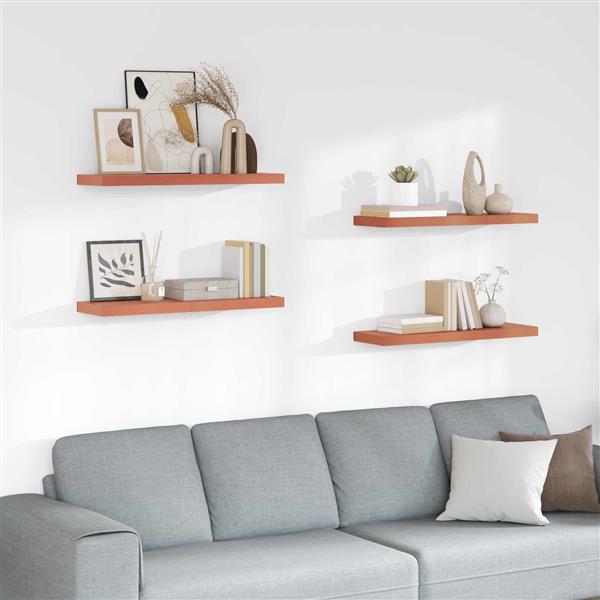 Grote foto vidaxl wandplank met opslag 4 pcs rood 80 x 23 5 x 4 cm bewerkt hout huis en inrichting woningdecoratie