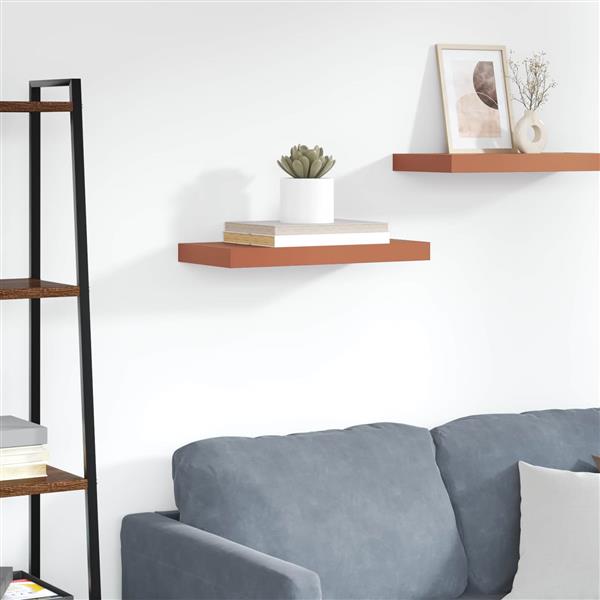 Grote foto vidaxl wandplank wandgemonteerd rood 50 x 23 x 4 cm bewerkt hout huis en inrichting woningdecoratie