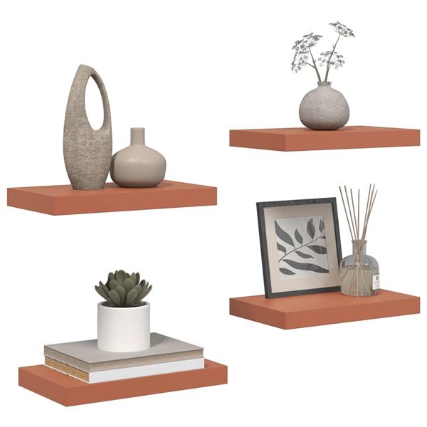 Grote foto vidaxl wandplank met opslag 4 pcs rood 40 x 23 5 x 4 cm bewerkt hout huis en inrichting woningdecoratie