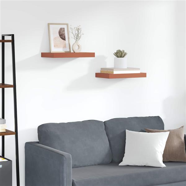 Grote foto vidaxl wandplank met opslag 2 pcs rood 40 x 23 5 x 4 cm bewerkt hout huis en inrichting woningdecoratie