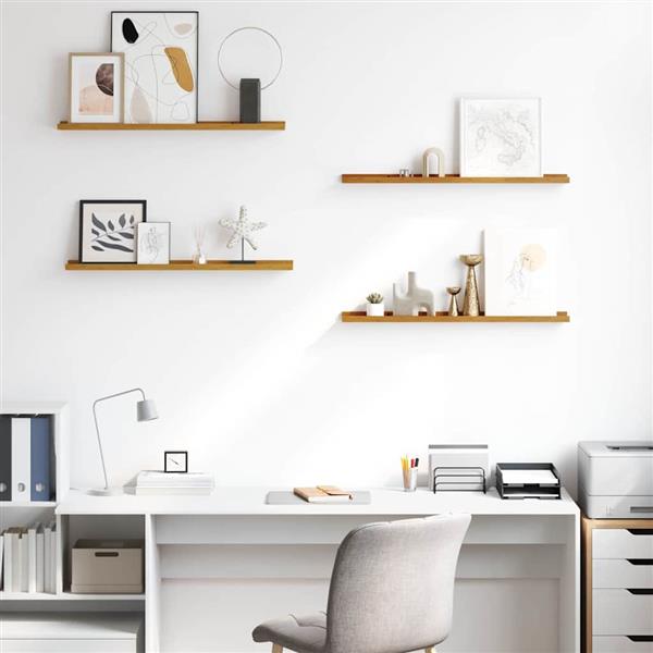 Grote foto vidaxl wandplank met plank 4 pcs beige 80 x 9 x 3 cm bewerkt hout huis en inrichting woningdecoratie