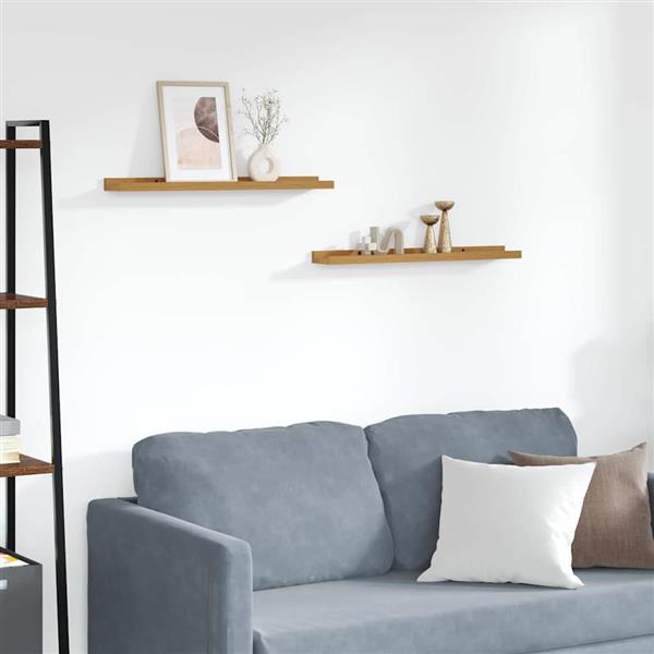 Grote foto vidaxl wandplank met plank 2 pcs beige 60 x 9 x 3 cm bewerkt hout huis en inrichting woningdecoratie