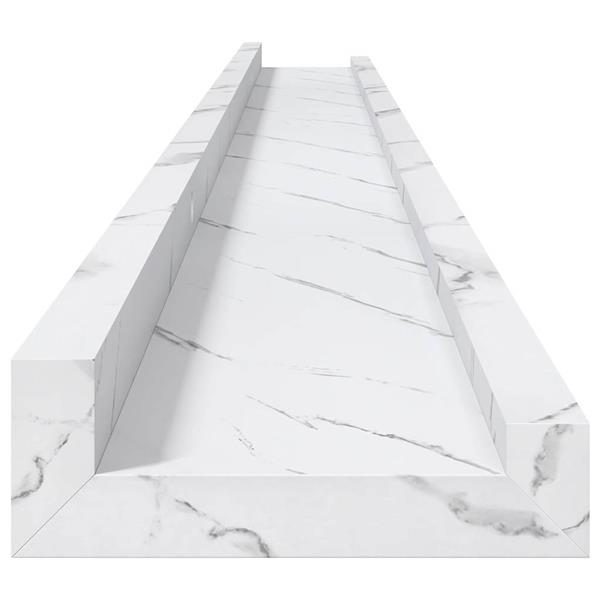 Grote foto vidaxl wandplank 4 pcs wit marmer 115 x 9 x 3 cm bewerkt hout huis en inrichting woningdecoratie