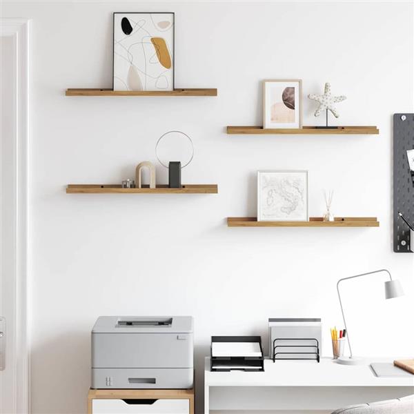 Grote foto vidaxl wandplank met plank 4 pcs bruin 60 x 9 x 3 cm bewerkt hout huis en inrichting woningdecoratie