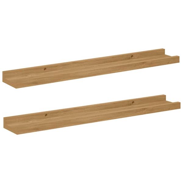 Grote foto vidaxl wandplank met plank 2 pcs bruin 60 x 9 x 3 cm bewerkt hout huis en inrichting woningdecoratie