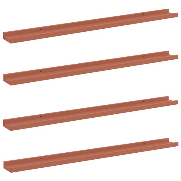 Grote foto vidaxl wandplank met plank 4 pcs rood 100 x 9 x 3 cm bewerkt hout huis en inrichting woningdecoratie