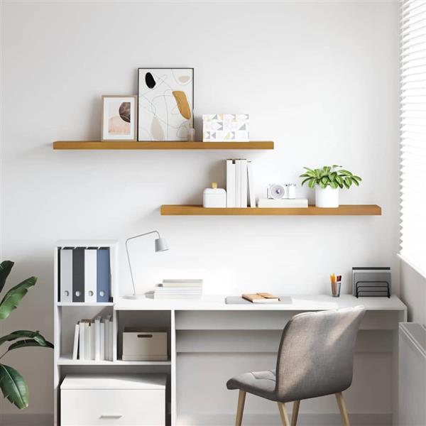 Grote foto vidaxl wandplank met opslag 2 pcs beige 120 x 23 5 x 4 cm bewerkt hout huis en inrichting woningdecoratie