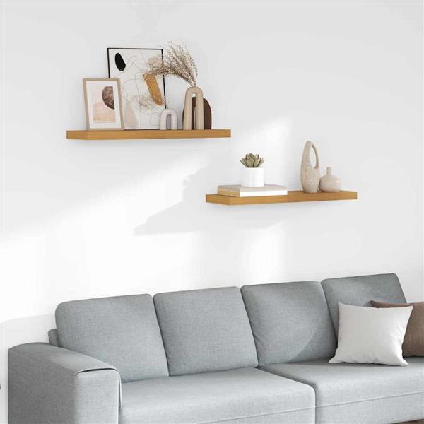 Grote foto vidaxl wandplank met opslag 2 pcs beige 80 x 23 5 x 4 cm bewerkt hout huis en inrichting woningdecoratie