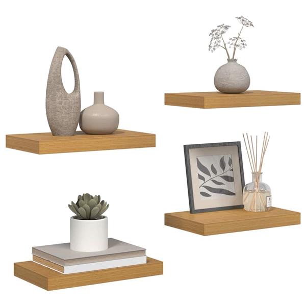 Grote foto vidaxl wandplank met opslag 4 pcs beige 40 x 23 5 x 4 cm bewerkt hout huis en inrichting woningdecoratie