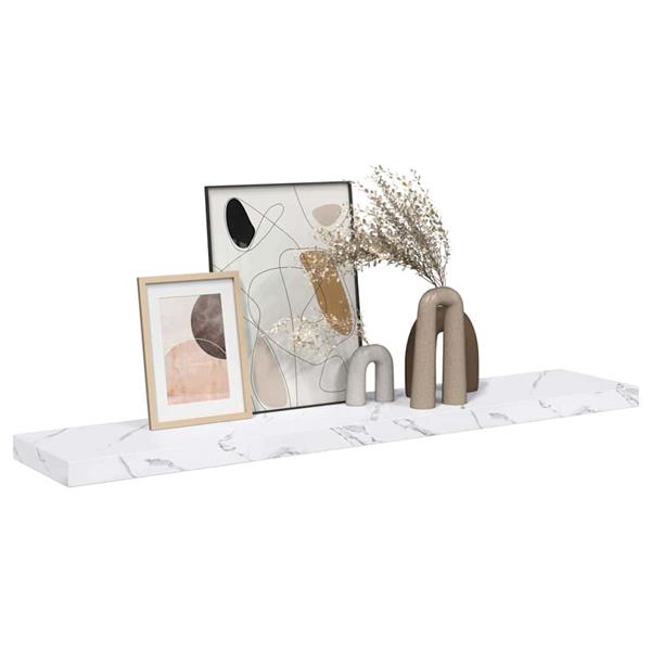 Grote foto vidaxl wandplank met opslag wit marmer 120 x 23 5 x 4 cm bewerkt hout huis en inrichting woningdecoratie