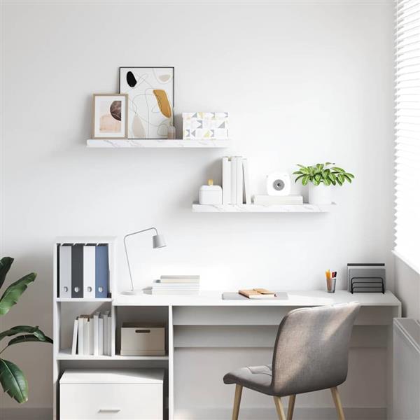 Grote foto vidaxl wandplank 2 pcs wit marmer 90 x 23 5 x 4 cm bewerkt hout huis en inrichting woningdecoratie