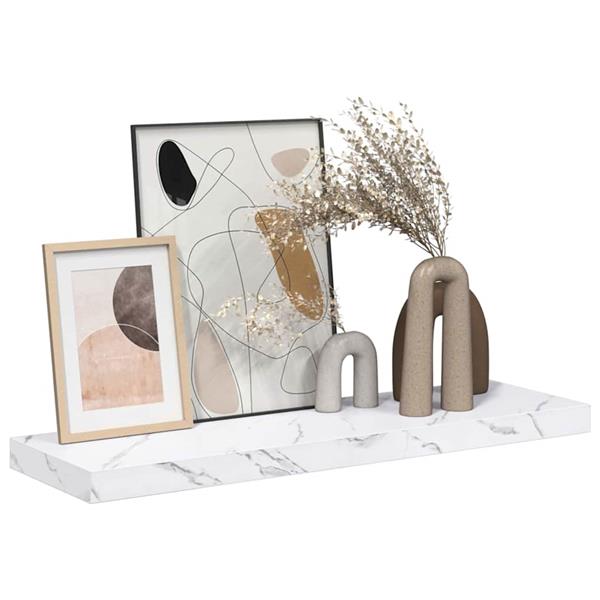 Grote foto vidaxl wandplank met opslag wit marmer 90 x 23 5 x 4 cm bewerkt hout huis en inrichting woningdecoratie