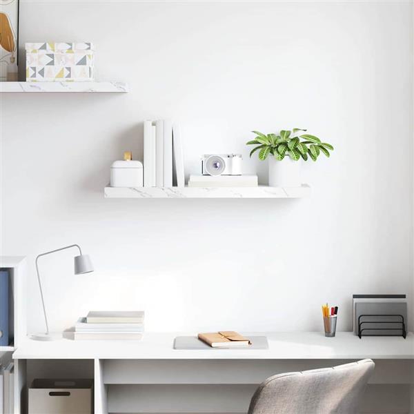 Grote foto vidaxl wandplank met opslag wit marmer 90 x 23 5 x 4 cm bewerkt hout huis en inrichting woningdecoratie