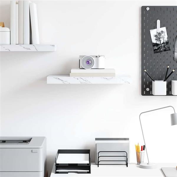 Grote foto vidaxl wandplank wandgemonteerd wit marmer 50 x 23 x 4 cm bewerkt hout huis en inrichting woningdecoratie