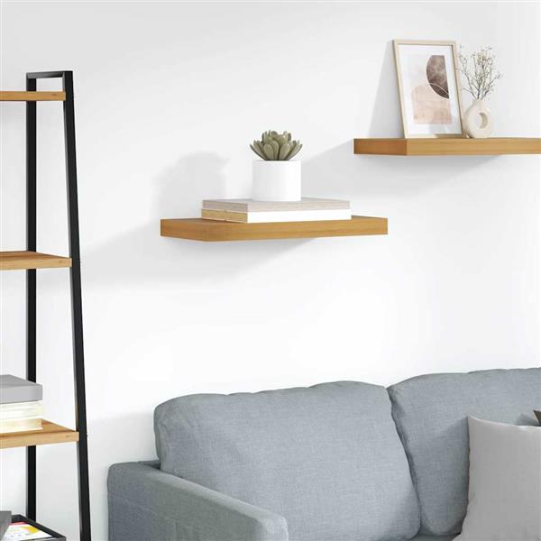 Grote foto vidaxl wandplank wandgemonteerd bruin 50 x 23 x 4 cm bewerkt hout huis en inrichting woningdecoratie
