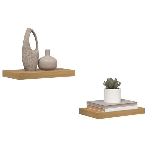 Grote foto vidaxl wandplank met opslag 2 pcs bruin 40 x 23 5 x 4 cm bewerkt hout huis en inrichting woningdecoratie