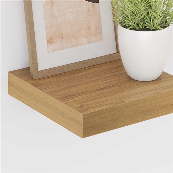 Grote foto vidaxl wandplank met opslag 4 pcs bruin 23 x 23 5 x 4 cm bewerkt hout huis en inrichting woningdecoratie