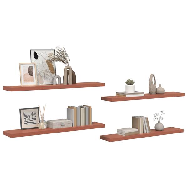 Grote foto vidaxl wandplank met opslag 4 pcs rood 120 x 23 5 x 4 cm bewerkt hout huis en inrichting woningdecoratie