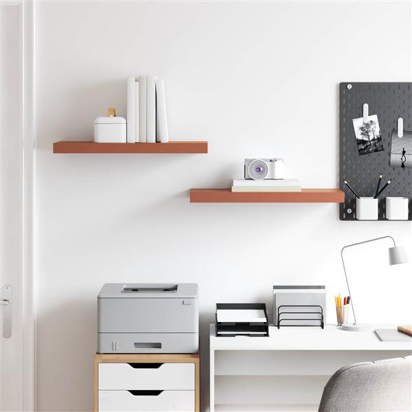 Grote foto vidaxl wandplank wandgemonteerd 2 pcs rood 50 x 23 x 4 cm bewerkt hout huis en inrichting woningdecoratie