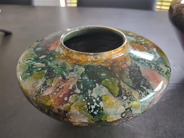 Grote foto 2 handgeschilderde glazen vazen huis en inrichting woningdecoratie