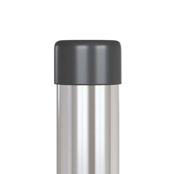 Grote foto vidaxl afrasteringspaal 2 pcs zilver 120 cm poedergecoat staal tuin en terras overige tuin en terras