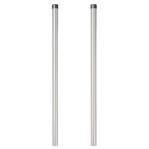 Grote foto vidaxl afrasteringspaal 2 pcs zilver 120 cm poedergecoat staal tuin en terras overige tuin en terras