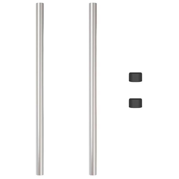 Grote foto vidaxl afrasteringspaal 2 pcs zilver 120 cm poedergecoat staal tuin en terras overige tuin en terras