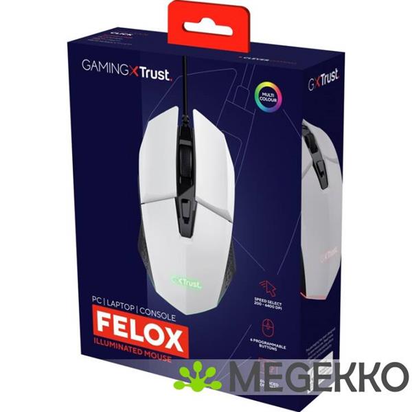 Grote foto trust gxt 109w felox witte gaming muis computers en software overige computers en software