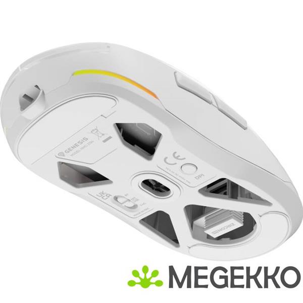 Grote foto genesis nmg 2194 zircon 660 pro gaming muis ambidextrous bluetooth usb type c wit computers en software overige computers en software