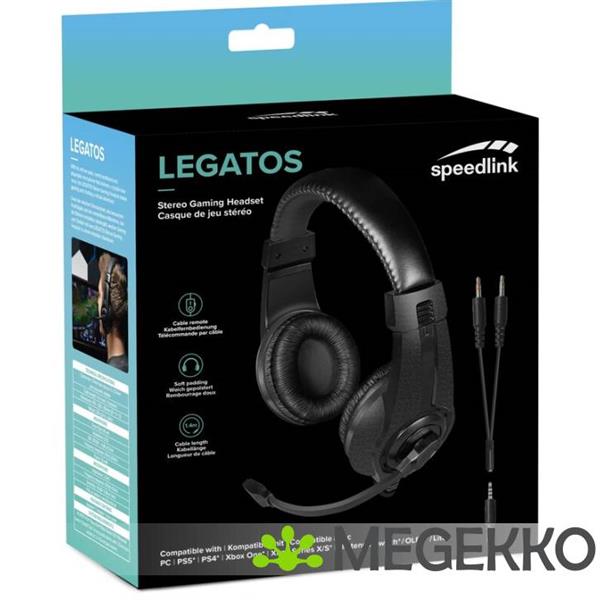 Grote foto speedlink legatos bedraad zwart audio tv en foto koptelefoons