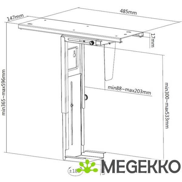 Grote foto equip 650892 cpu houder under desk cpu holder zwart computers en software overige computers en software
