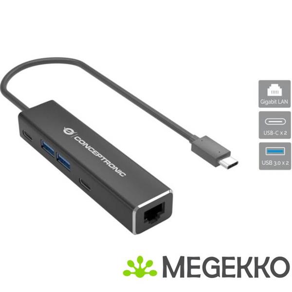 Grote foto conceptronic abby13b notebook dock poortreplicator bedraad usb 3.2 gen 1 3.1 gen 1 type c grijs computers en software overige computers en software