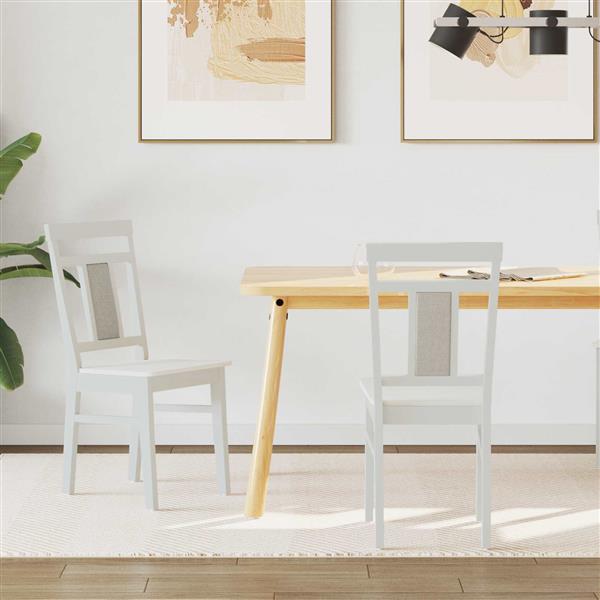 Grote foto vidaxl eetkamerstoel 2 pcs wit massief rubberhout huis en inrichting stoelen