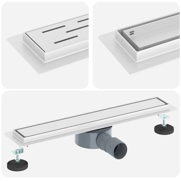 Grote foto vidaxl doucheafvoer 2 in 1 met 360 sifon zilver 50 cm doe het zelf en verbouw sanitair