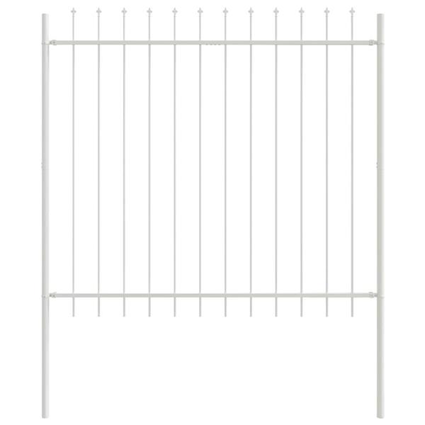 Grote foto vidaxl tuin hek wit 1.7 x 1.5 m poedergecoat staal tuin en terras hekken en schuttingen