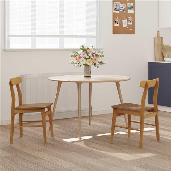 Grote foto vidaxl eetkamerstoel 2 pcs naturel massief rubberhout huis en inrichting stoelen