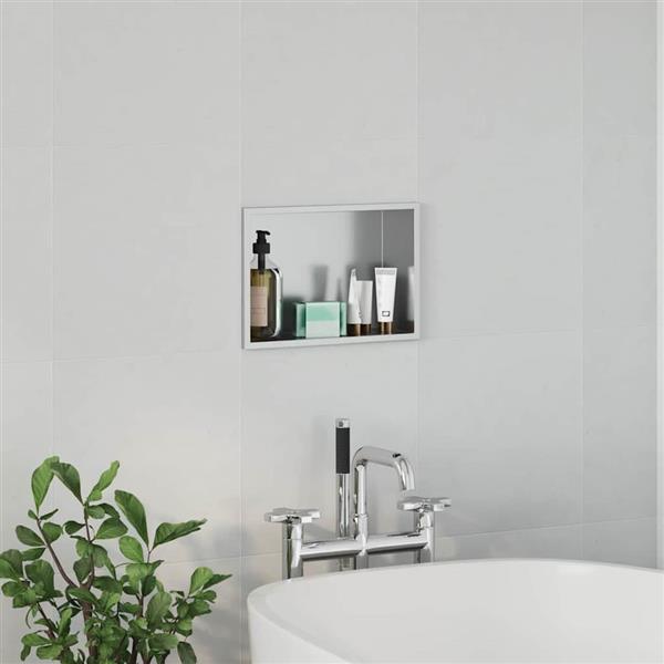 Grote foto vidaxl douche niche zilver 30 x 20 x 9 5 cm roestvrij staal huis en inrichting complete badkamers