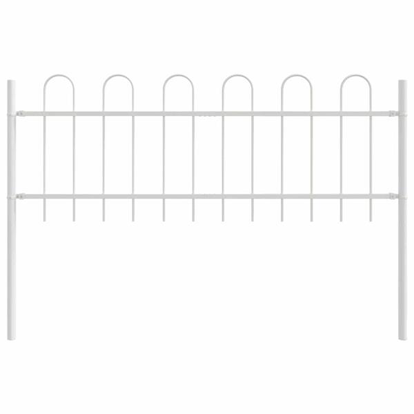 Grote foto vidaxl tuin hek wit 1.7 x 0.6 m poedergecoat staal tuin en terras hekken en schuttingen