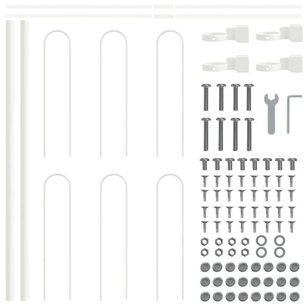 Grote foto vidaxl tuin hek wit 1.7 x 0.6 m poedergecoat staal tuin en terras hekken en schuttingen
